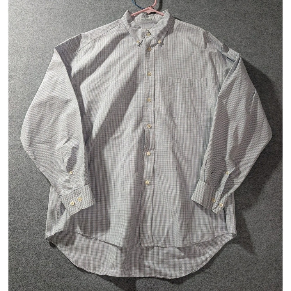 VTG Gap Dress Shirt Mens L Blue Check Plaid Button Down Classic Fit Hong Kong‎